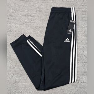 Adidas Black and White Sweatpants with Tapered Fit